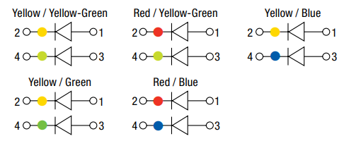 Schematic - Dialight 599 MicroLED® Bi-Color 0603 SMD LEDs